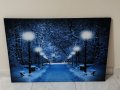 Светеща картина с Led осветление - зимна пътечка, снимка 1 - Картини - 35767996