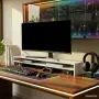 vidaXL Стойка за монитор, бяла, 100x24x13 см, инженерно дърво, снимка 3