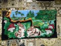 Машинен плюшен гоблен картина пано ковьор за стена кавьор килимче 118 см на 58 см !, снимка 1