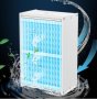 Мини въздушен охладител Air Conditioner WT-F10 3 скорости вентилатор с вода LED светлини преносим ох, снимка 6