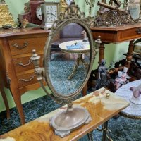 Чудесно много красиво антикварно английско бронзово огледало , снимка 3 - Антикварни и старинни предмети - 44491274