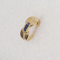 Златни пръстени с сапфири, рубини и диаманти- 18К, снимка 13 - Пръстени - 39790245