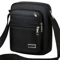 Мъжка стилна чанта за рамо в черно, снимка 7 - Чанти - 41755682