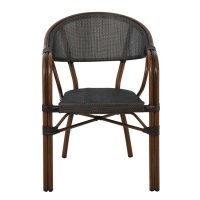 Стол трапезен Vegera Черен с кафеви крака, снимка 5 - Столове - 44295354