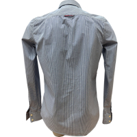 Мъжка риза SUPERDRY размер M синьо бяло райе, снимка 3 - Ризи - 44569398