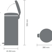 Кош с педал Brabantia NewIcon 30 L, снимка 6 - Други стоки за дома - 42201864