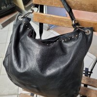 ABRO естествена кожа черна чанта,тип торба( от 195€ до 400€  в интернет сайтове), снимка 4 - Чанти - 38985745