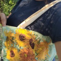 Платнена торбичка,чанта Ван Гог картини- Слънчогледите и Звездна нощ, снимка 5 - Чанти - 41844397