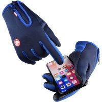 4049 Сини ръкавици с дълги пръсти за колело, снимка 3 - Ръкавици - 42148357