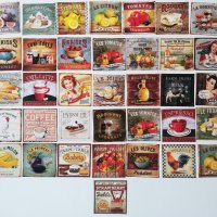 Стикери за скрапбук Vintage food sign - 36 бр/комплект , снимка 2 - Други - 40628628