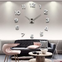 3D стенен часовник със залепващи арабски цифри, снимка 8 - Стенни часовници - 39956115
