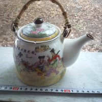 Красив чайник китайски или японски рисуван с печат Порцелан, снимка 8 - Колекции - 33854277