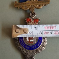 Сребърен 1920 емайл Медал Орден Масонски Англия Бирмингам, снимка 14 - Антикварни и старинни предмети - 42484556
