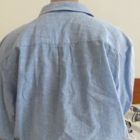 Мъжка риза с дълъг ръкав от лен Dressmann, снимка 3 - Ризи - 41764246
