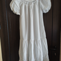 бяла памучна лятна рокля с дантела , снимка 6 - Рокли - 44696586