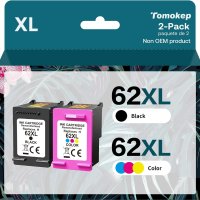 Комбиниран пакет касети с мастило Tomokep 62XL, черно и цветно, снимка 1 - Принтери, копири, скенери - 42246642