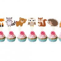 14 къси малки топери горски животни за мъфини кексчета парти декор , снимка 1 - Други - 34399269