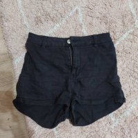 Черни еластични къси панталонки, снимка 1 - Къси панталони и бермуди - 42215333