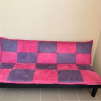 Разтегателно клик – клак канапе диван в розово/лилаво - 175 см+безплатна доставка, снимка 2 - Дивани и мека мебел - 42110383