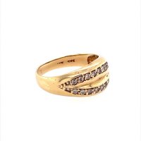 Златен дамски пръстен 4,10гр. размер:54 14кр. проба:585 модел:17266-1, снимка 3 - Пръстени - 41024111
