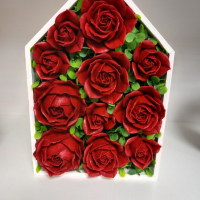 Декорация къщичка с рози, снимка 4 - Декорация за дома - 44746898