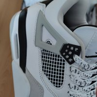 Nike Air Jordan 4 Retro Military Black Бели Черни Мъжки Обувки Кецове Маратонки Нови Оригинални 43, снимка 7 - Кецове - 39416808