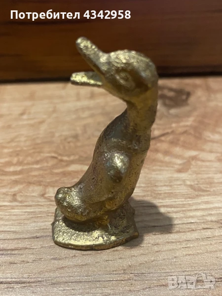 Стара бронзова фигурка « Патица», снимка 1