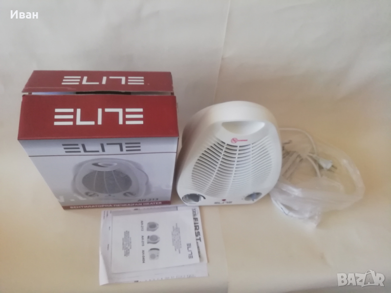 Вентилаторна печка Elite AH-213 / 2000 W - напълно нова - само по телефон!, снимка 1