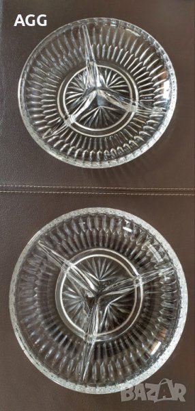 Винтидж ордьовърни чинии от оловен кристал, снимка 1