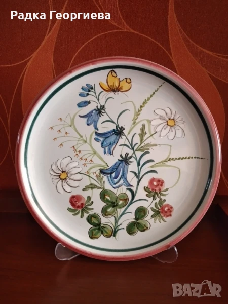 Стенна плоча на Ulmer Keramik с нежен флорален дизайн, снимка 1