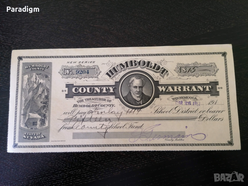 Humboldt варант - щата Невада (15 долара) | 1917г., снимка 1