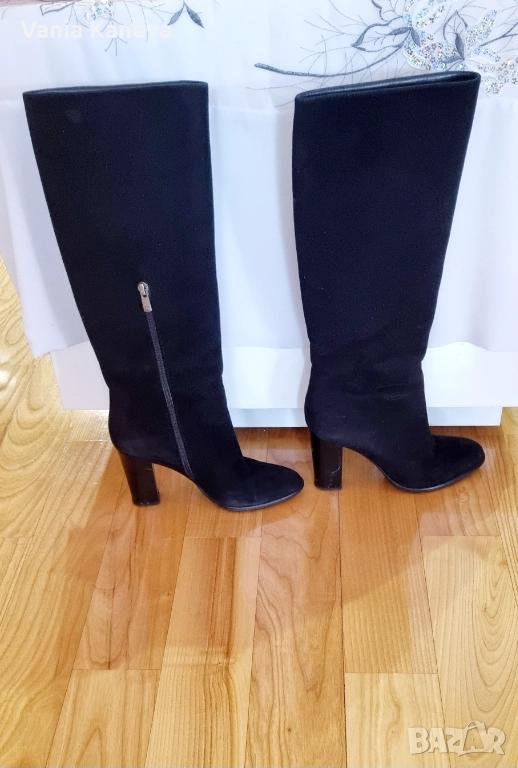 Естествен велур ботуши. Нови, снимка 1