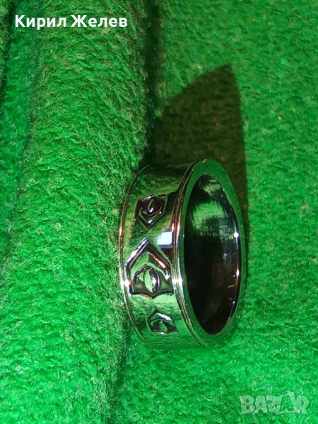 БЛЕСТЯЩ от БЛАГОРОДНА НЕРЪЖДАЕМА СТОМАНА КРАСИВ МОДЕН ПРЪСТЕН ТИП ХАЛКА 6955, снимка 1