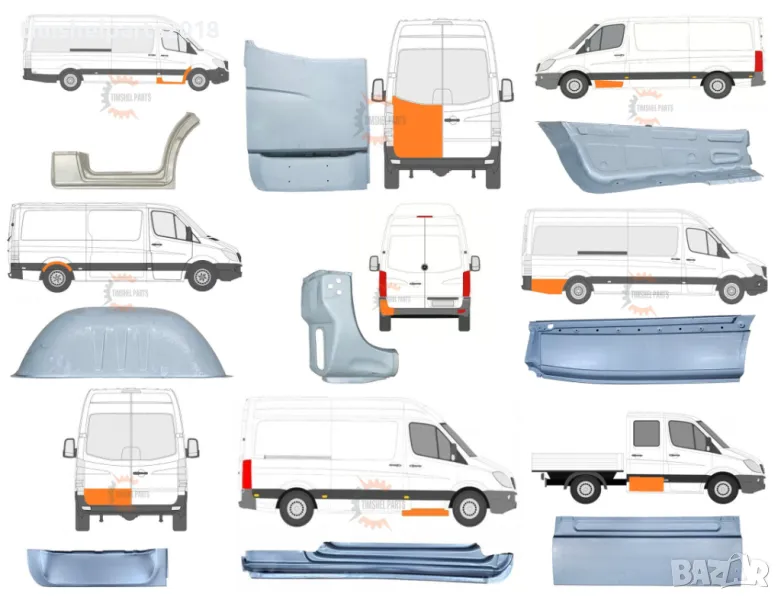 Ремонтни Панели / Ламарини / Вежди / Прагове за Mercedes Sprinter 906, VW CRAFTER след 2006 год, снимка 1