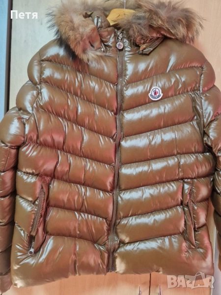 Зимно яке Moncler с гъши пух и естествен косъм, снимка 1