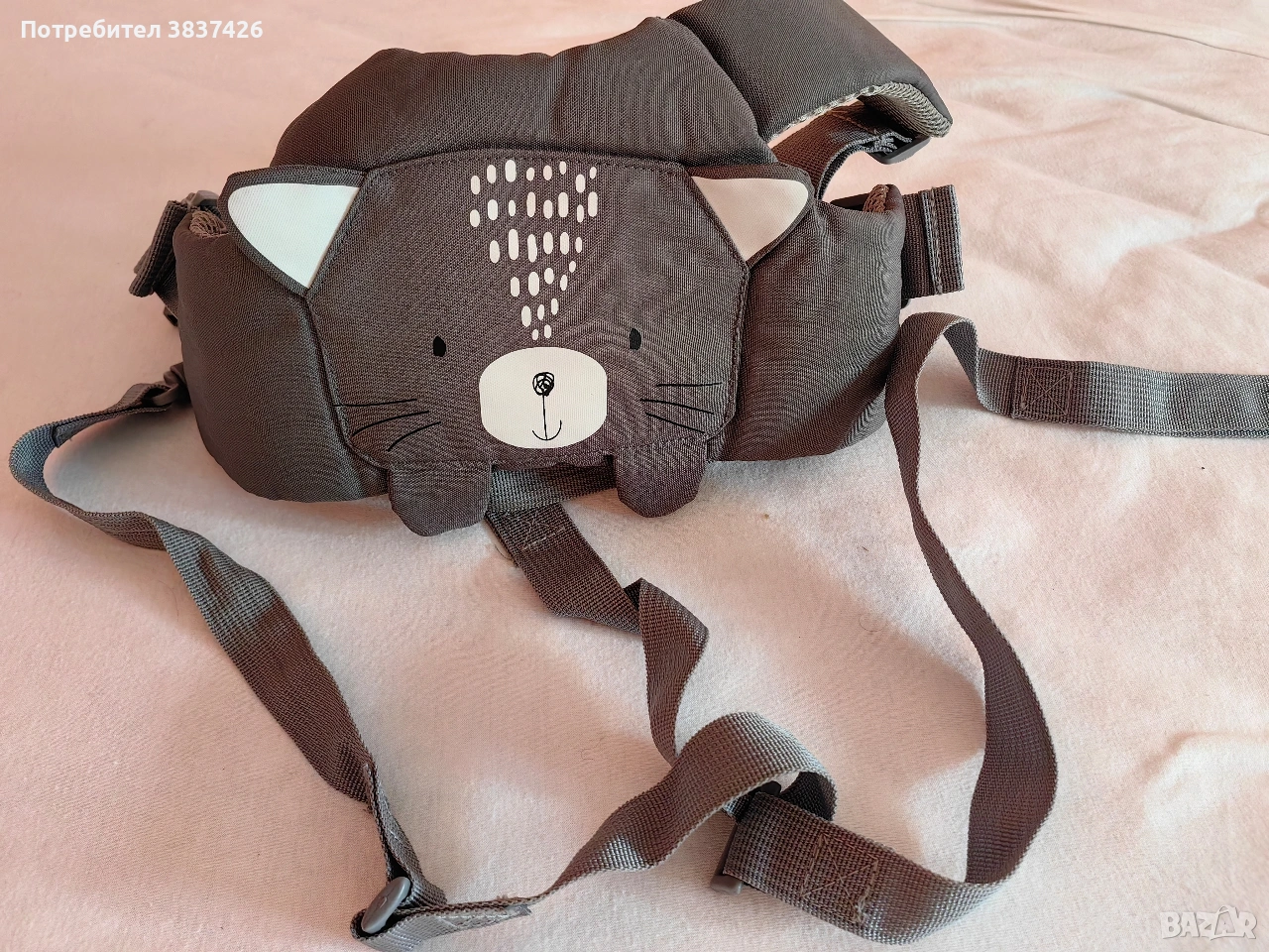 KIKKA BOO Каишка за прохождане CAT DARK GREY, снимка 1