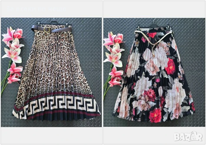 Дамска Дълга Ефирна Пола Тип Солей С Подарък Колан - 2 Налични Цвята Код VL-116, снимка 1