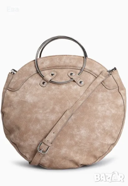 Next, кръгла чанта от изкуствен велур, Бежов, снимка 1