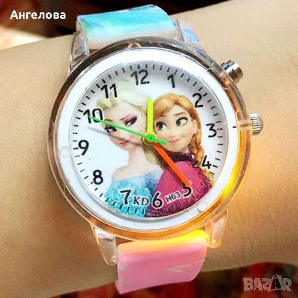 Детски светещ ръчен часовник Елза и Ана / Frozen / Замръзналото кралство , снимка 1