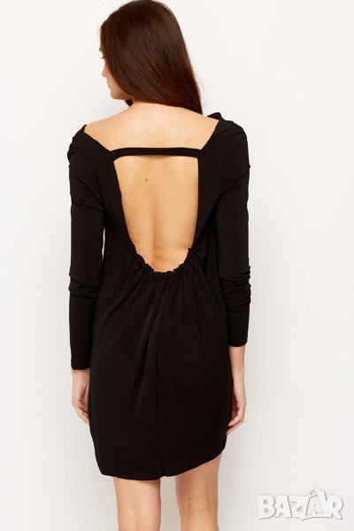 Нова черна рокля с гол гръб, снимка 1