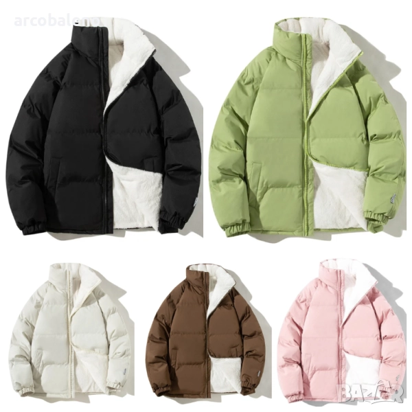 Мъжко зимно яке с удебелена поларена подплата, 5цвята , снимка 1