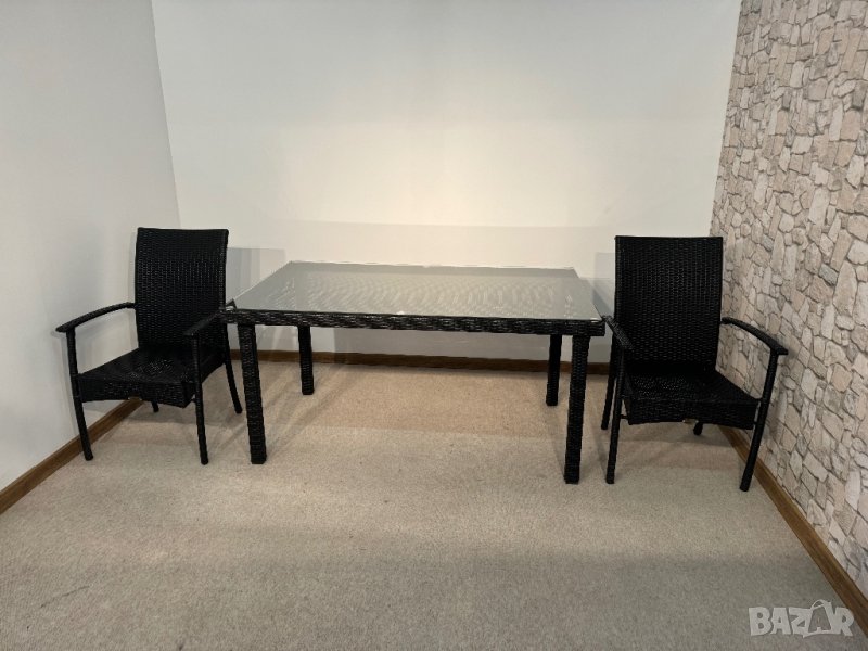 Ратанова маса със столове сет , снимка 1