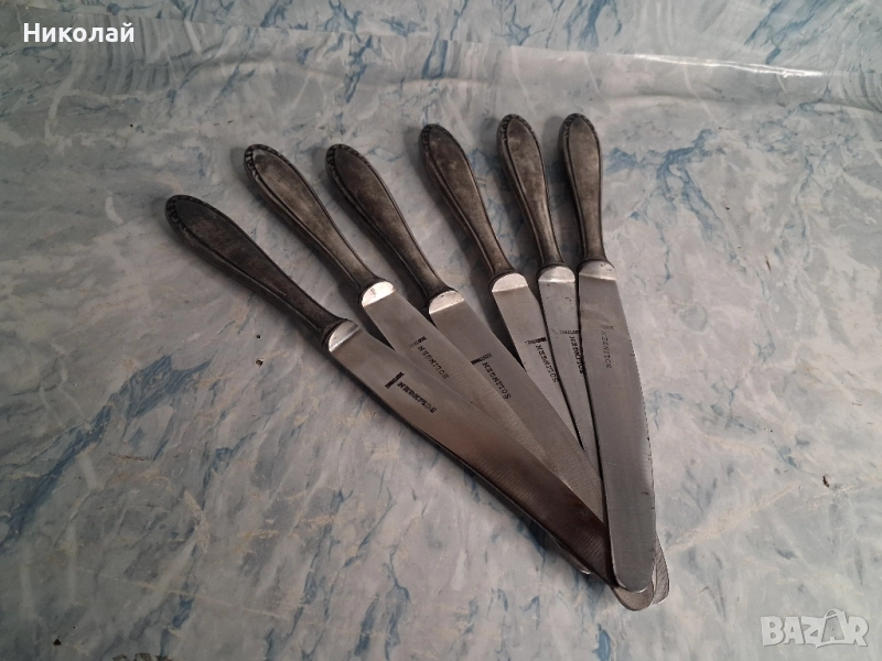 Стари Посребрено ножове за хранене Солинген Solingen, снимка 1