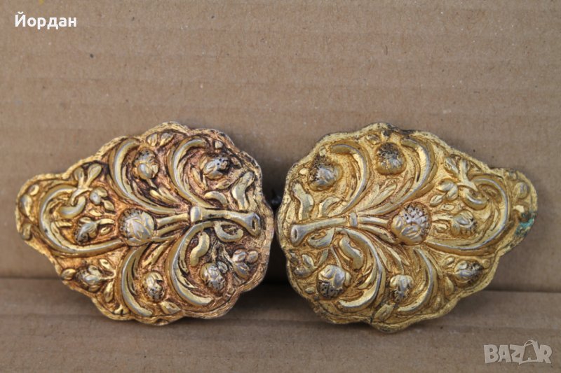 Сребърни пафти с живачна позлата, снимка 1