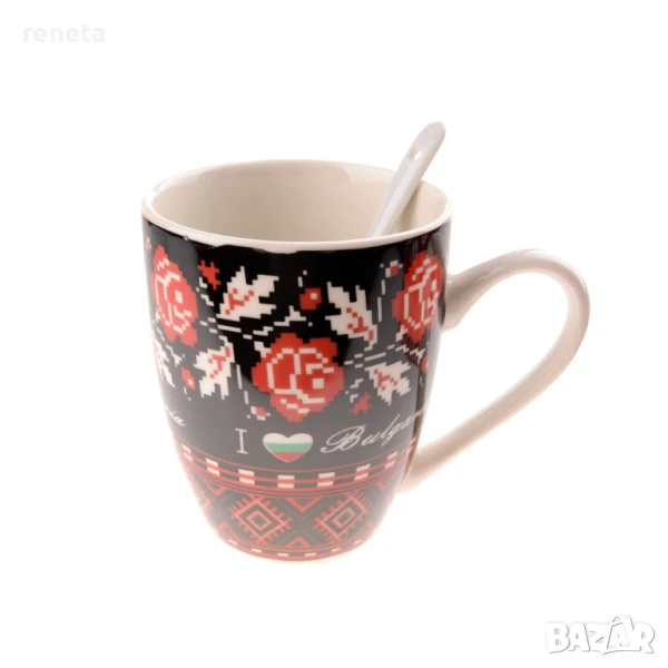 Чаша Рози и шевици, За чай, Керамичен, 10х8 см, снимка 1