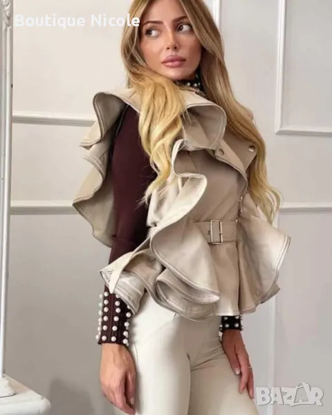 Екстравагантен кожен елек    , снимка 1