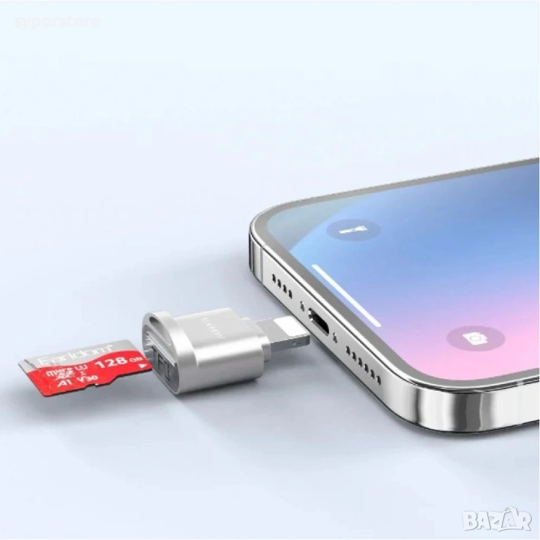 Card Reader за iPhone Lightning EARLDOM OT94L Четец за карти MicroSD, снимка 1