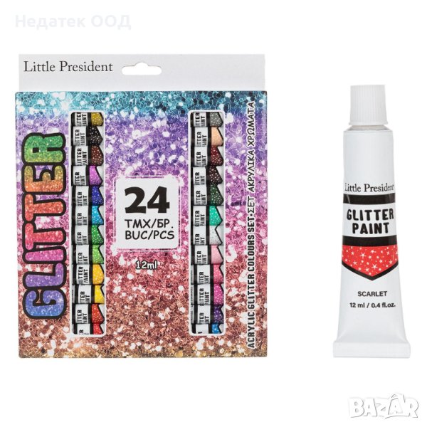 Акрилни бои Little President, С блясък, 12 ml / 24 бр, снимка 1