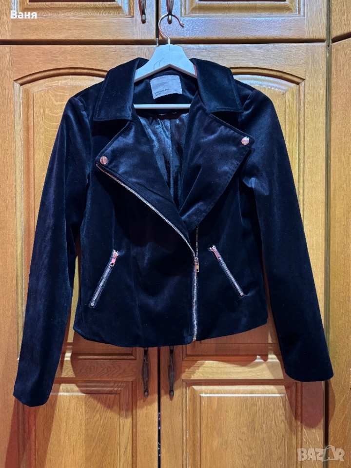 Велурено яке biker, снимка 1