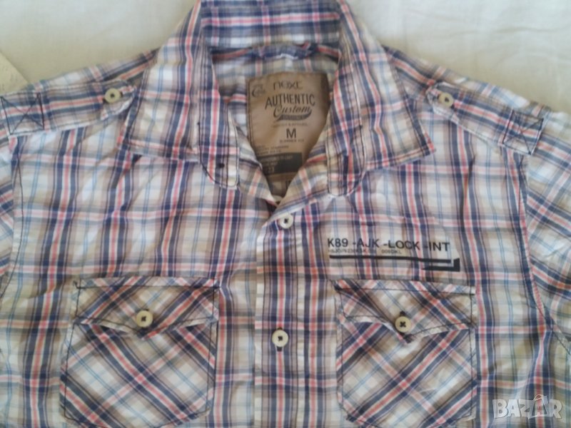 Риза с къс ръкав AUTHENTIC на квадратчета с джобове, снимка 1